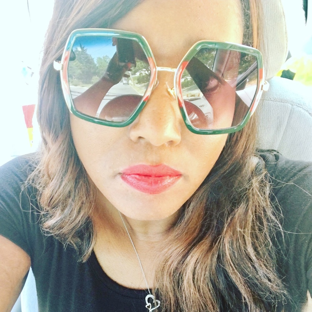 Green and red sunglasses